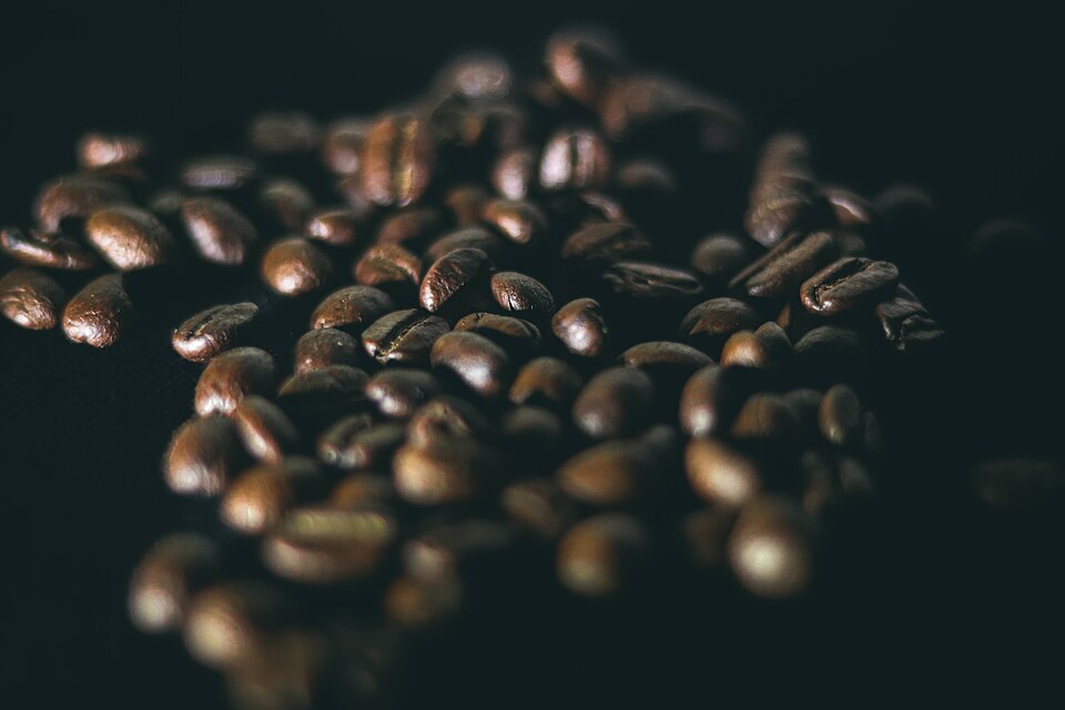 File:Roasted coffee beans on the surface. 01.jpg